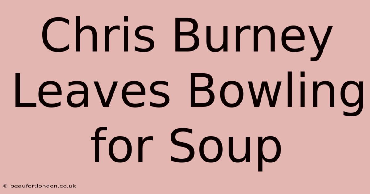 Chris Burney Leaves Bowling For Soup