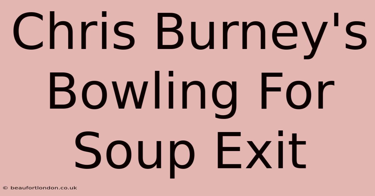 Chris Burney's Bowling For Soup Exit