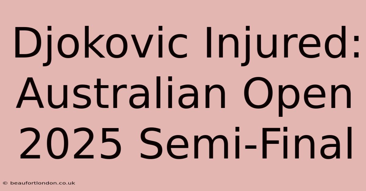 Djokovic Injured: Australian Open 2025 Semi-Final