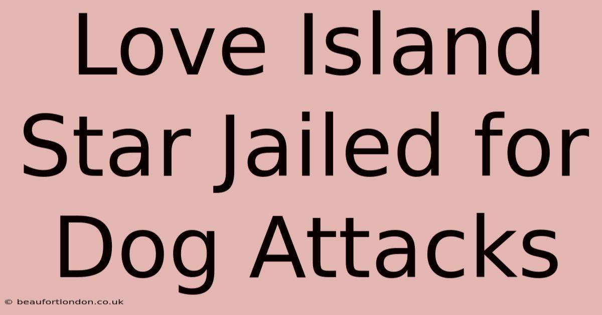 Love Island Star Jailed For Dog Attacks