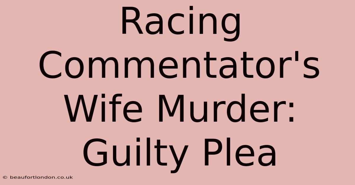 Racing Commentator's Wife Murder: Guilty Plea