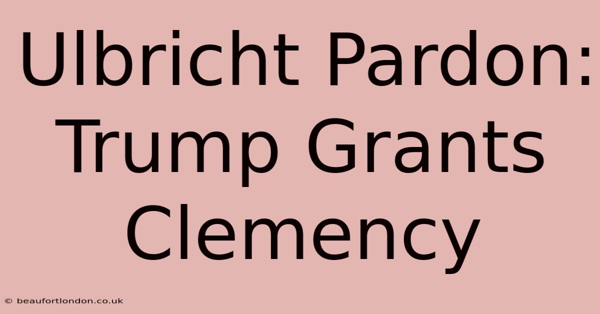 Ulbricht Pardon: Trump Grants Clemency